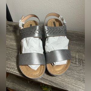 Chic Silver Women's Sandals by Good Choice (sold at Macy’s)